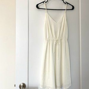 White Aritzia Babaton Mini Spaghetti Strap Dress